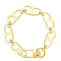 Latest 18K Gold Plated Stainless Steel Jewelry Hollow Irregular Oval Sheet Chain Big Buckle Bracelet Alloy Buckle B202212