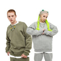 Custom Logo Thick 345g Cotton Polyester Soft Round Crew Neck Unisex Women's Men's Fleece Pullover Hoodie Sweatshirt