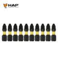 Harpow 10pcs DIY Grade Steel Power Bits PZ2 Pozi Head Impact Screwdriver Bit Set OEM Customizable MOQ 100pcs