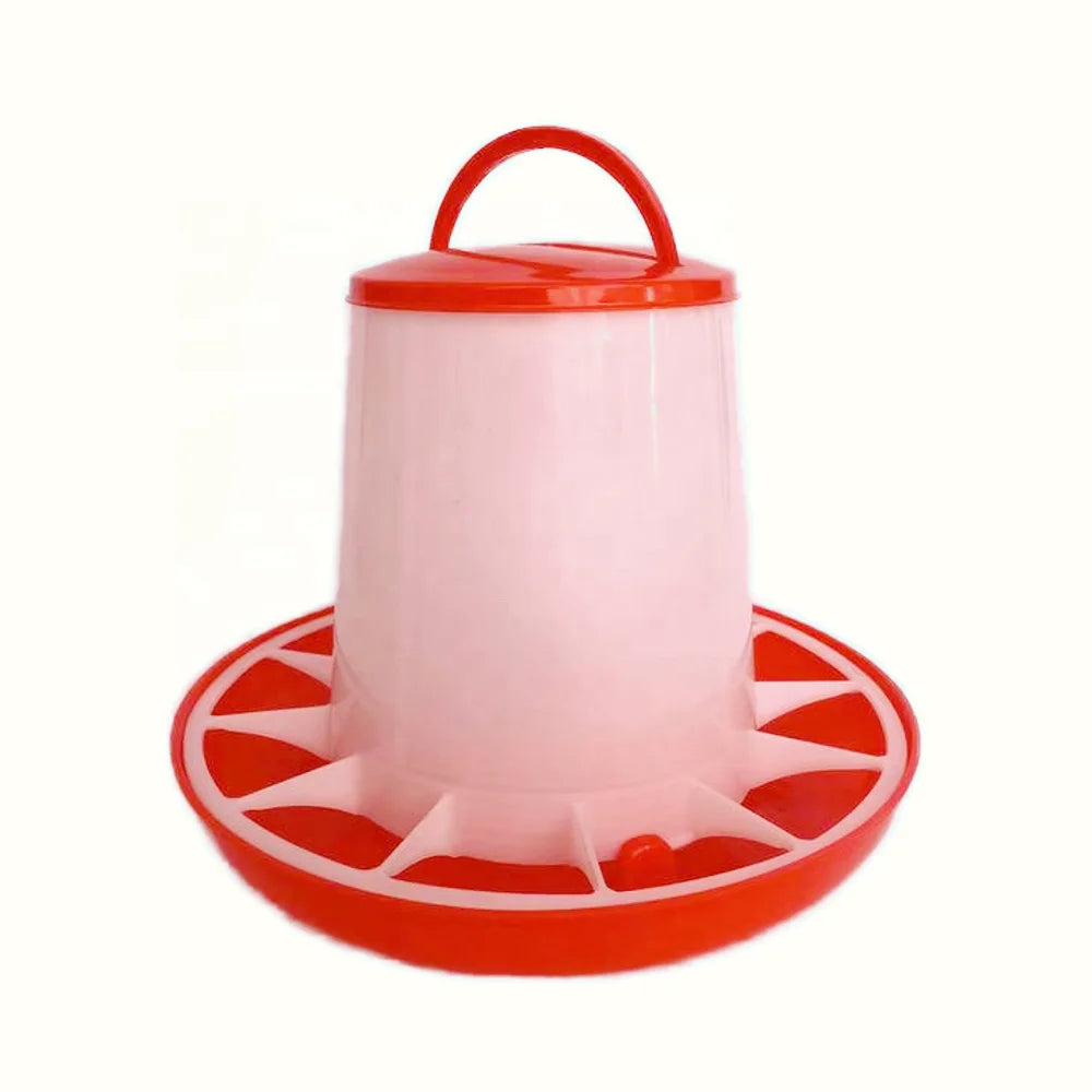 New Portable 1.5kg to 12kg Large Poultry Feeder & Drinker Red White Hanging with 1 Year Warranty