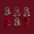Christmas Gift Red Deer Scarf Female All-match Autumn and Winter Warm and Lengthened Student Cute Skin-friendly Scarf
