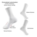 Wholesale Solid Pure White Compression Sports Terry Socks Breathable Organic Bamboo Cotton Crew Height Reinforced Logo Design