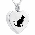 Bigger Ashes Chamber Heart Pet Holder Cat Pendant Stainless Steel Heart Memorial Ash Keepsake Cremation Necklace Ash Cat Urn