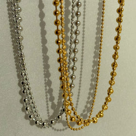 2024 Dazan Hot Winter New 18k Pvd Gold Plated Stainless Steel Three Layer Bead Gypsy Dancer Necklace Elegant Lady Jewelry