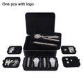 Wholesale Stock 1 Price High-end PU Leather Packaging Jewellery Organizer Box Watch Case With Handle Custom Travel Jewelry Boxes