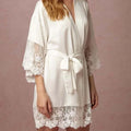 Bridal Robes Satin Bridesmaid Wedding With Lace on the Sleeve