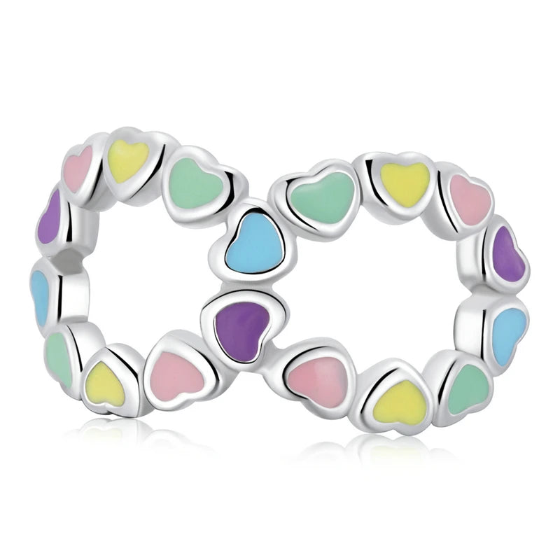 Wholesale Fashion 925 Sterling Silver Rainbow Infinite Love Charm Bead Pendant Fit Bracelet Necklace for Women Jewelry SCC2160