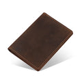 Factory Wholesale Price Retro Men's ID Card Bank Card Bag Crazy Horse Leather Credit Card Holder