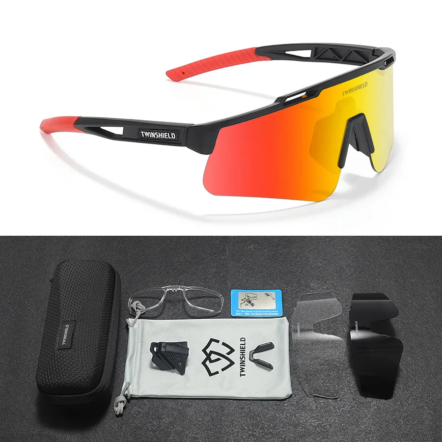 MTB Mountain Bike Eyewear Cycling Shades TR90 Sport Sunglasses Polarized 3 Lens Biking Sun Glasses UV400