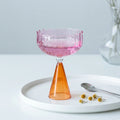 Modern Reusable Sustainable Nordic Gradient Hand Blown Glass Heat-Resistant Dessert Cup for Luxury Hotels Weddings Parties Home MegaBDM