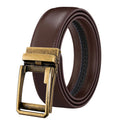 LQbelt Men's Automatic Buckle Belts Leather Belt for Male Waistband Ratchet OEM Factory Custom LOGO