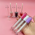 Wholesale Transparent White Cap Lip Gloss Tubes 6ml Cosmetic Lip Gloss Packaging Bottles Black Lipstick Containers