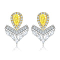 Wholesale New Trendy Non Tarnish Hypoallergenic 925 Silver Pearl Stud Earrings with Yellow and White Zircon Jewelry