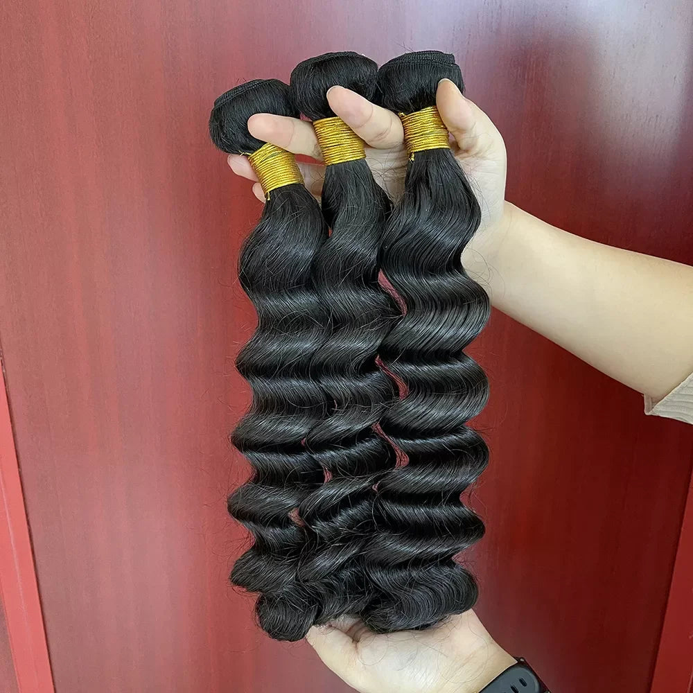 Human Hair Wave BundlesLoose Deep Curly Body Wave Virgin Hair Hair Extension 100% Raw Virgin Brazilian 3 Pieces 8~30 Inch 10A