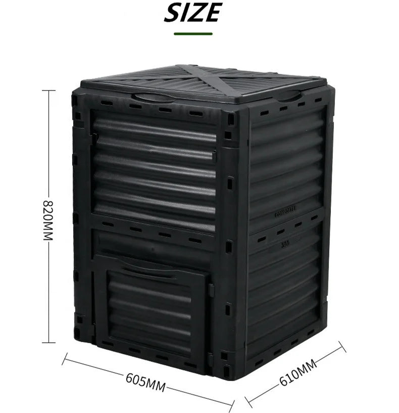 Factory Supply  300L Garden Farm Collapsible Compost Box Waterproof Composter Bin