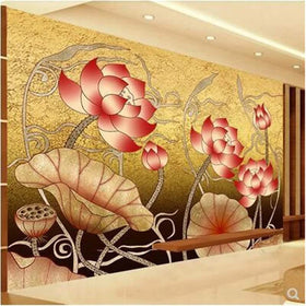 Custom Chinese flower bird wallpaper mural background wall house decoration