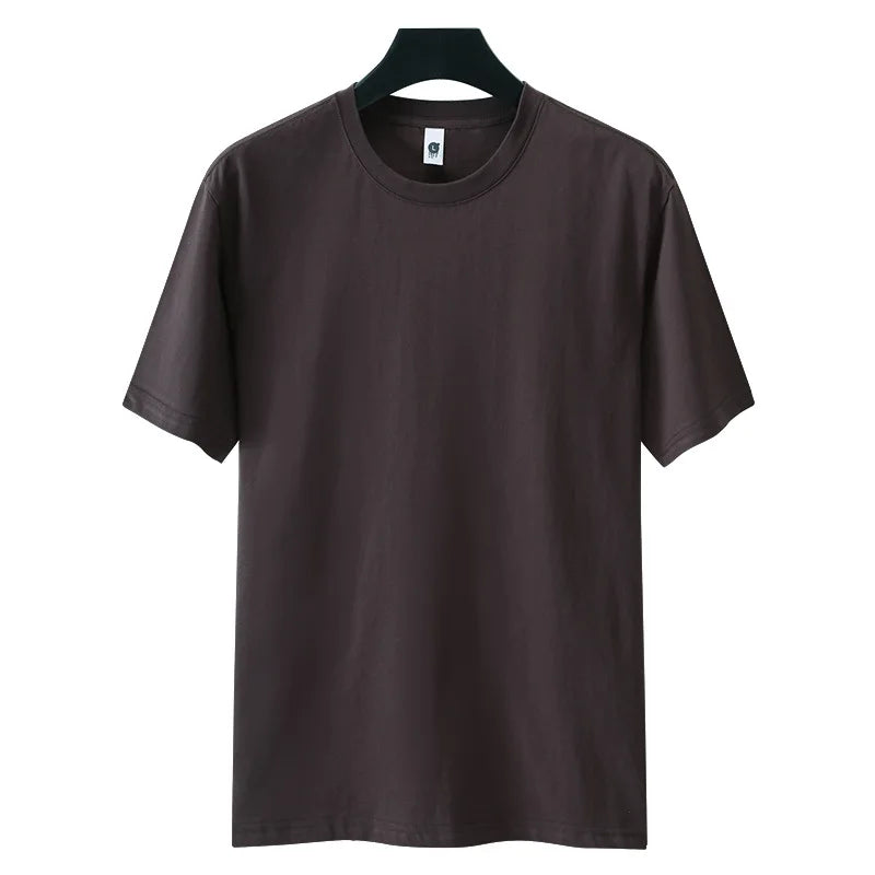 Wholesale 240GSM 26Colors 100% Cotton Men's Oversize Blank Casual T-shirt Custom LOGO
