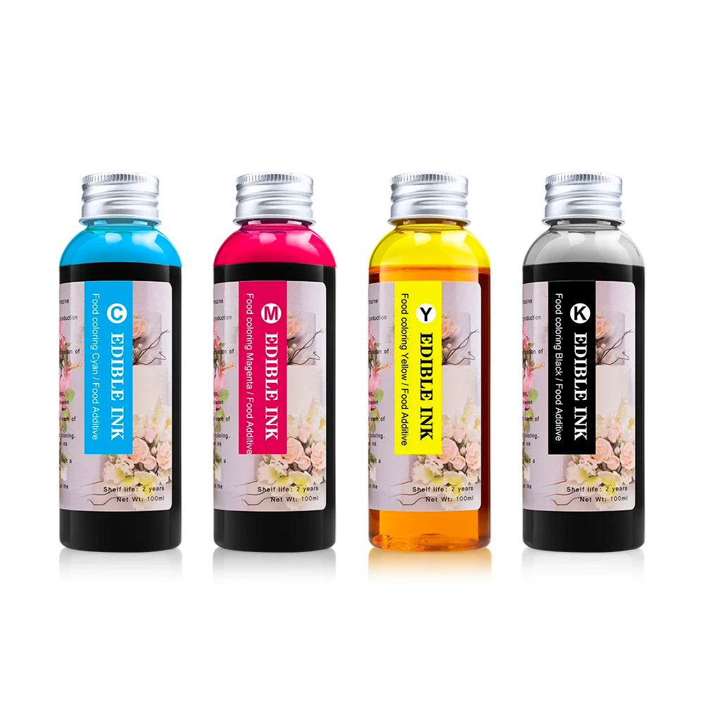 Ocbestjet 100ML/Bottle China Wholesale  4 Colors Refill Food Edible Ink for HP 803 Coffee Printer