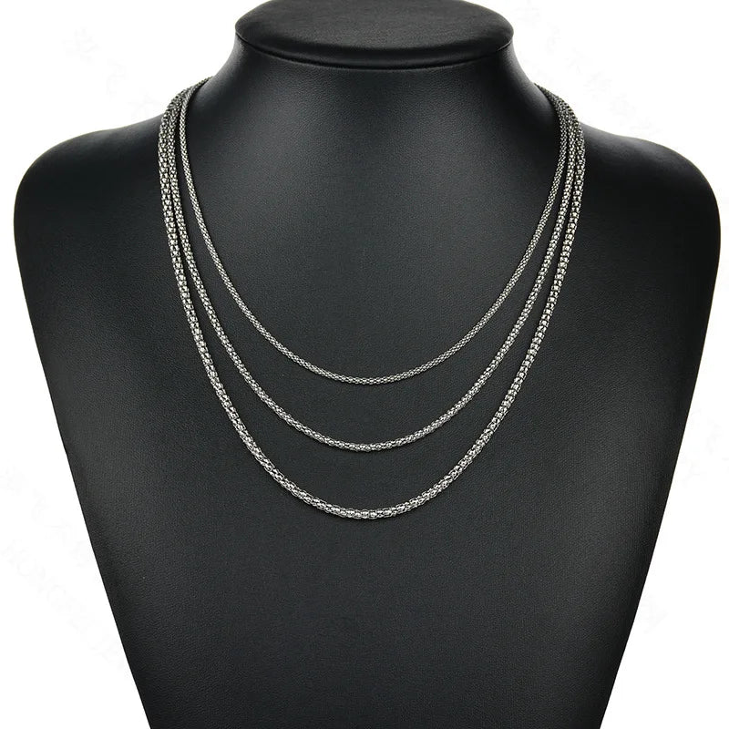 Vacuum Plating 18k Gold Stainless Steel Popcorn Corn Chain Korean Style Light Luxury Niche Ladies and Men Necklace