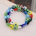 GP0967 Unique Multi Colored Lamp Work Glass Evil Eyes Glazed Flat Disc Coin Lucky Beads for Jewelry Bracelet Necklace Making