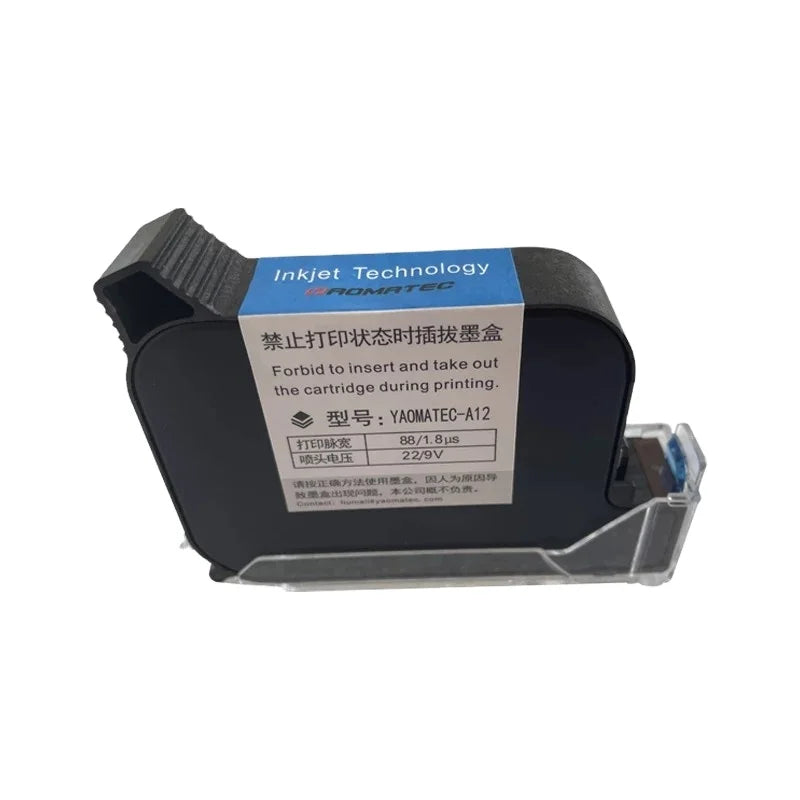 YAOMATEC A12 12.7MM Premium a Level High Adhesion for No Encrypted Handheld Inkjet Printer Quick Fast Dry Solvent Ink Cartridge