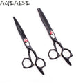 Professional Hairdressing Scissors 5.5'' 6" AQIABI 9CR Steel Sharp Blade Tip Hair Cutting & Thinning Scissors Black A9017