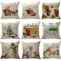 Merry Christmas Decorative Cotton Polyester Pillow Case Custom Printing Sublimation Bonnet Home Hotel 45x45cm Zipper Closure