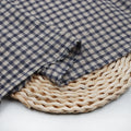 Classical Small Check Cotton Linen Plaid Sand Washed Fabric for Dress Shirts Pants