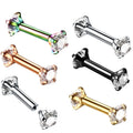 Gaby 16G G23 Titanium Internal Thread CZ TikTok Cartilage Ring Titanium bar Eyebrow Titanium Piercing Jewelry