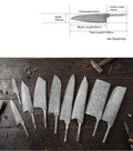 DIY Fixed Vg-10 Japanese Damascus Steel Chef Knife Blanks Blade Vg12 3 6 7 8 9 Inch for Knives Making