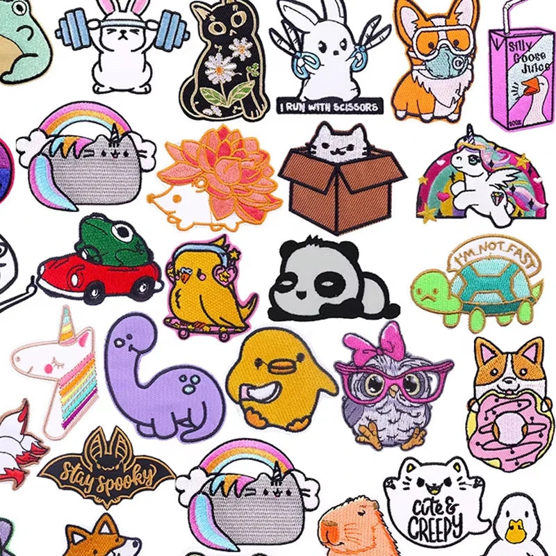 Wholesale Cute Cartoon Animal Embroidery Patch DIY Iron on Patches for Clothing Small Applique Badge Custom Design Patch