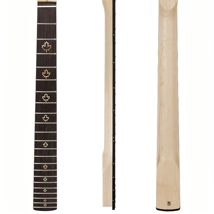 Yasen 22 Frets Clear Satin Canada Maple 6 String Electric Guitar Neck with Maple Leaf Inlay