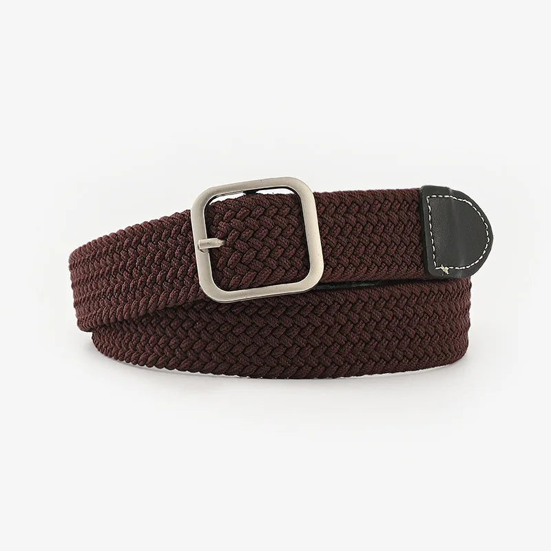 Casual Style Waist Stretch Belt Fashionable Woven Polyester Custom Knitted Elastic Braids Alloy Available Nylon Leather PP