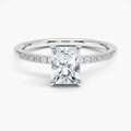 Proposal Engagement Wedding Ring for Her 18k Gold 2ct Radiant Cut Anniversary Bridal  Wedding Set Diamond Couple Ring