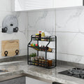 Under Sink Organizer Spice Seasoning Rack Organizer for Cabinet with Jars Countertop Wire Rack Kitchen Storage for Cans