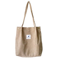 YIMYIK Best Price Women Shoulder Bag Solid Color Thickness Croduroy Reusable Shopping Bag