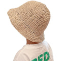 Wholesale Floppy Foldable Packable Wide Brim Striped Summer Sun Hats Outdoor Travel Beach Straw Hat for Children