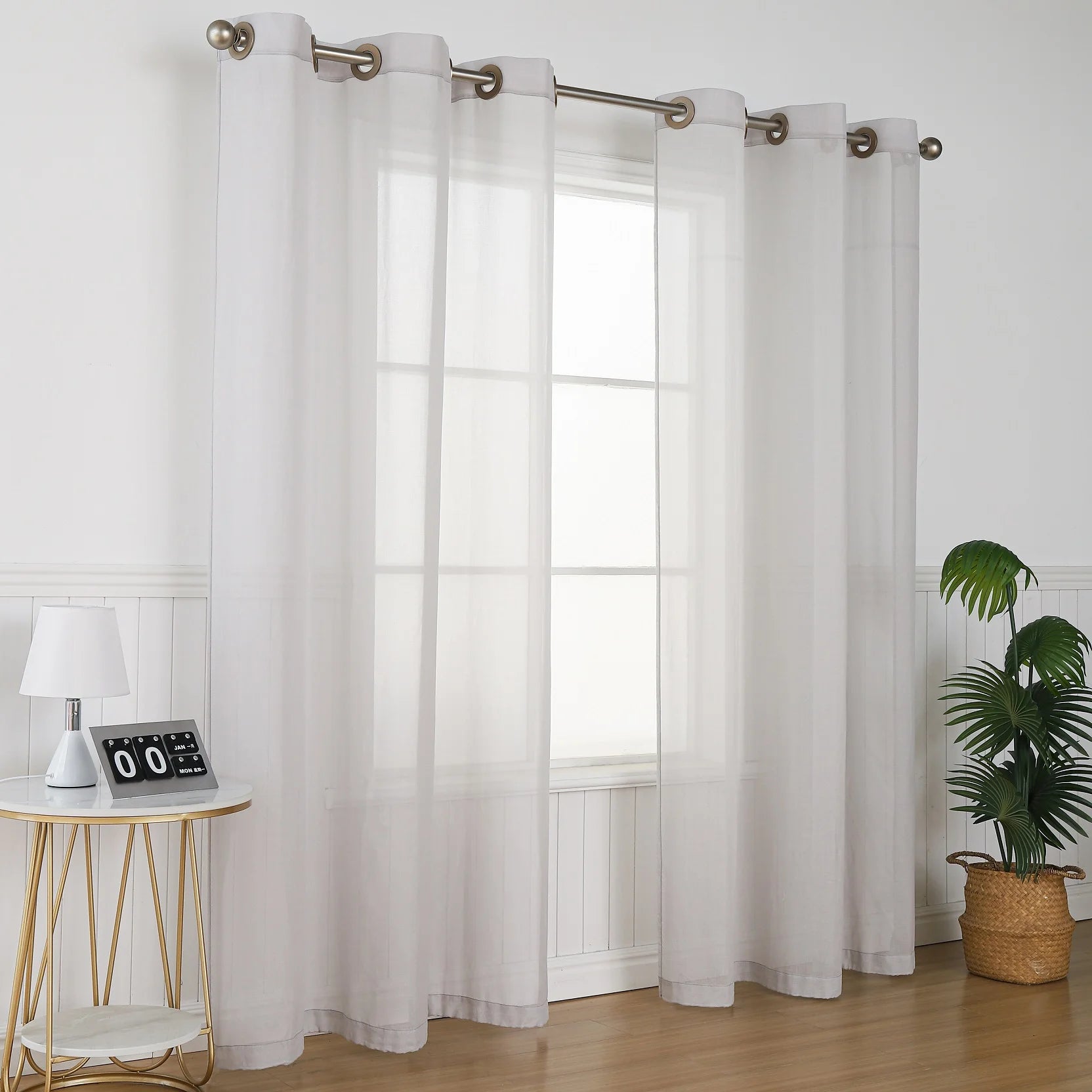 Urgarding Anti-radiation Emf Shielding Cotton & Silver Mesh Curtains for Window White Radiation Protection Window Curtain