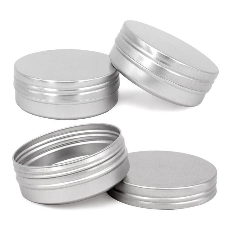 60ml Screw Aluminum Tin with Lid Empty Lip Balm Aluminum Metal Jar Container Tin Can Metal Curling Aluminum Cans Cosmetic