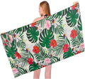 Zippered Pocket Sand-Proof Recycled Microfiber Beach Towel with Striped Pattern for Summer Swimming Pool Beach Use Comes Bag