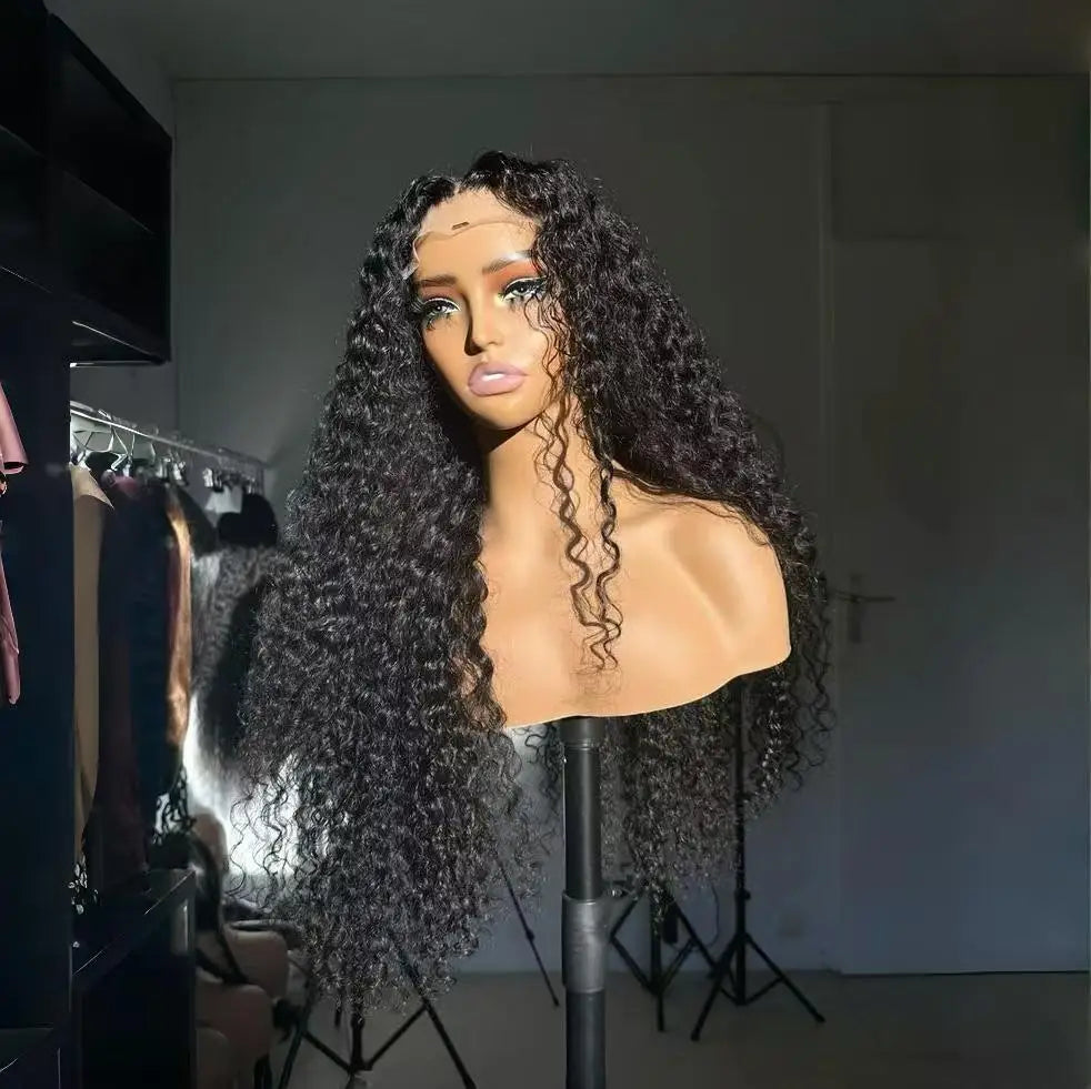 Natural Brazilian Virgin Human Hair Wig 13x6 Glueless Full HD Front Kinky Curly Deep Wave Kinky Straight Transparent Indian Hair