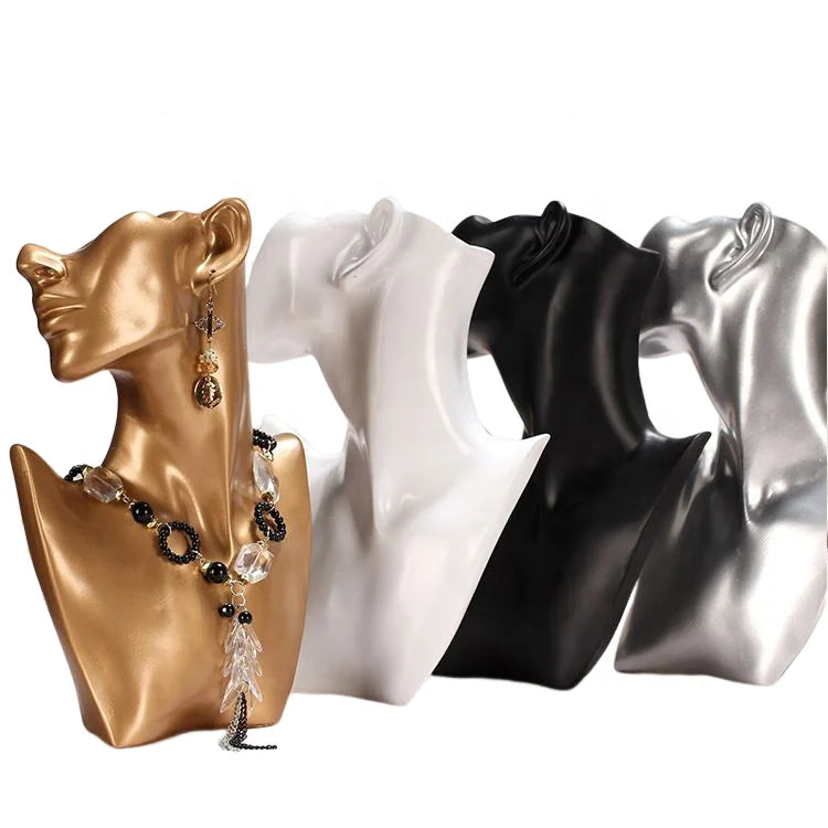 Jewelry Model Portrait Necklace Earring Display Stand Counter Props Accessories for Store Displays