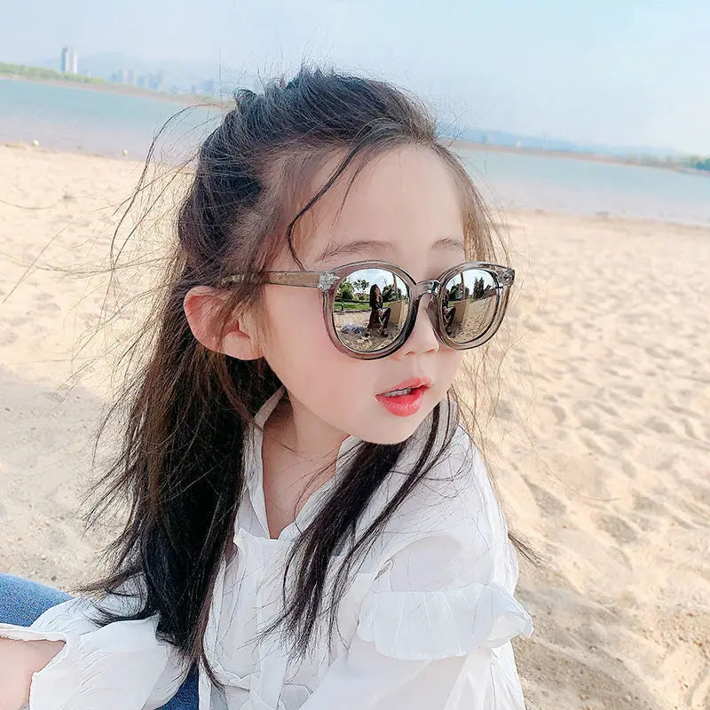 Cute Cartoon Children's Sunglasses Fashion PC Frame Sun Glasses with Blue and Purple Shades Sun Protection Eyewear for Kids