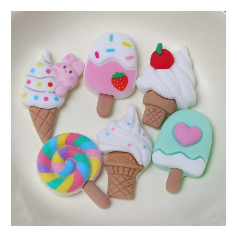 Sweet Ice Cream Resin Cabochon Multi Lollipop Popsicle Flat Back Fit Phone Case Hair Clips DIY Ornament Artificial Food Craft