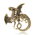 Fashion Retro Alloy Dragon Brooch Pins Trendy Popular Jewelry for Men's Clothes Decoration Plating Technology for Parties