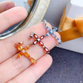 925 Sterling Silver Natural Citrine Dainty Cross Pendant Necklace 3mm*6mm Gold Plated for Engagement Low MOQ
