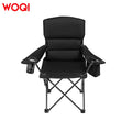 WOQI Unique Design Folding Lawn Chair with Cooler Bag and Side Pocket Built-In Cup Holder for Outdoor Camping and Hotel Use