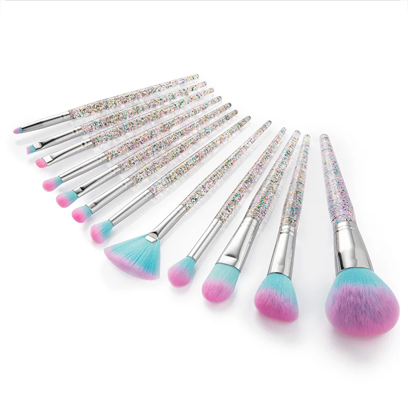 Super Soft 12 Pieces Makeup Brushes Best Sell Professional Bling Bling Makeup Brush Set