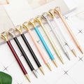 Big Diamond Pens-Bling Wedding Crystal Metal Ballpoint Pens with Black Ink for School Office Stationery Creative Affordable Gift