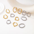 Fashionable Personalized Stainless Steel Italian Jewelry Wholesale 18K Gold Plated Beads Beaded Geometric Hoop Earrings Women
